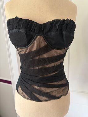 Dolce & Gabbana Black Strapless Bustier Top